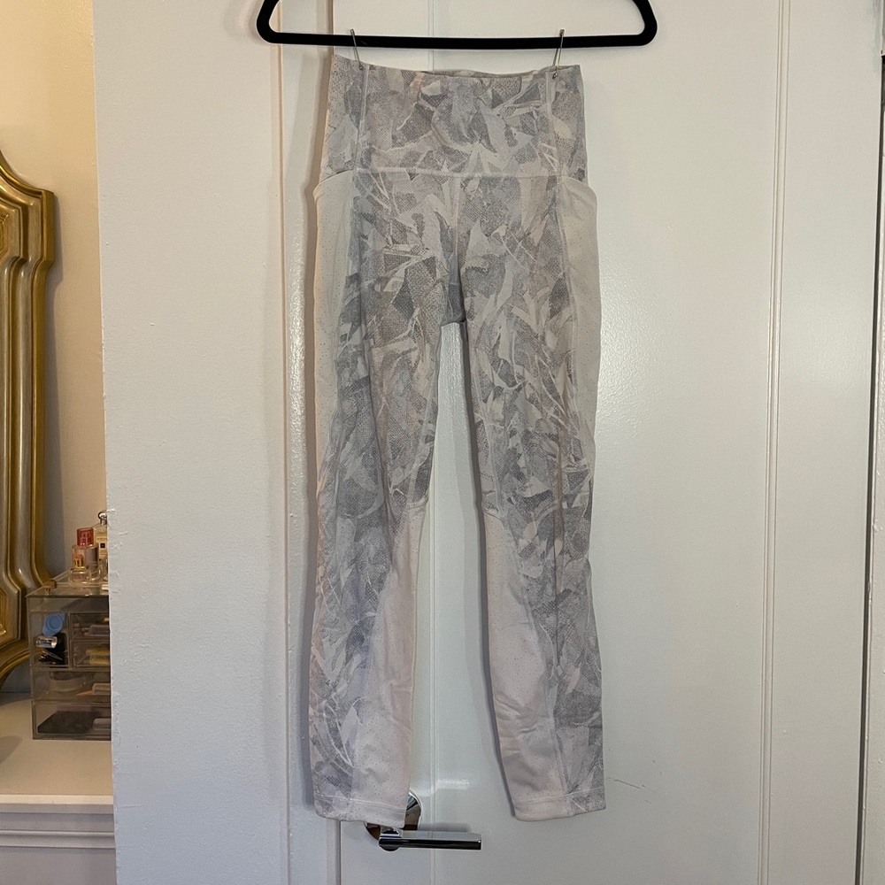 lululemon athletica Light Gray Printed High-Rise Leggings